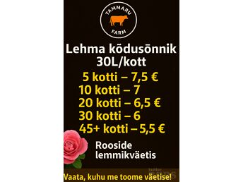 🌷 SÕNNIK 30L KOTIS — LEHMA KÕDUSÕNNIK, KOHE KASUTATAV, OHUTU