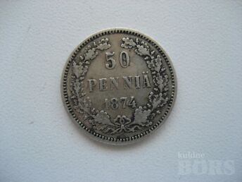TSAARI 50 PENNI 1874 A. ILUS MÜNT