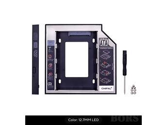 CHIPAL UNIVERSAALNE 12,7 MM SATA 3.0 2,5-TOLLISE SSD VÕI HDD KORPUSE ADAPTER SÜLEARVUTILE.