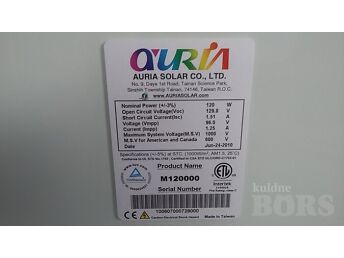 PÄIKESEPANEEL AURIA - SOLAR PANELS M120000,120WP, 96V, 1.25A
