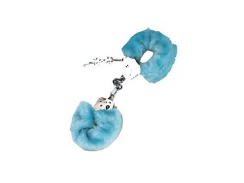FURRY CUFFS, BLUE