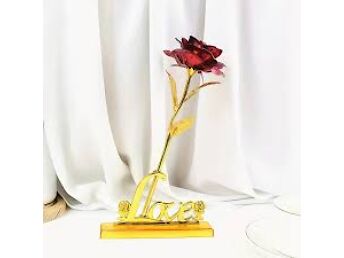 1 TK ELEGANTNE KUNSTLIK KULDNE FOOLIUMIST ROOS J
