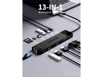 USB C DOKK 2XHDMI 4K 13IN1