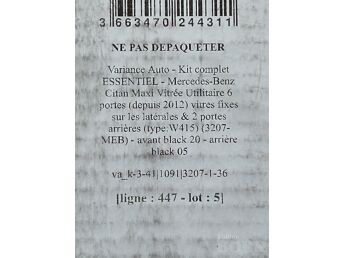 MERCEDES - BENZ CITAN MAXI VITRÉE 2012-2022 VALMISLÕIGATUD TOONKILEDE KOMPLEKT