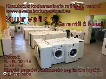 KASUTATUD PESUMASINAD JA KUIVATID SOODSAD, GARANTIIGA