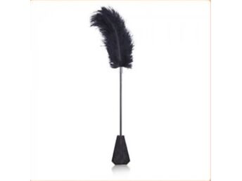 FEATHER TICKLER WITH LACE PADDLE BLACK