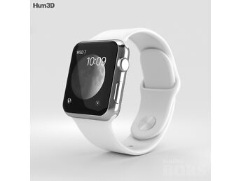 APPLE WATCH SERIES 7 41MM GPS + CELLULAR STAINLESS STEEL CASE WITH WHITE SPORT BAND