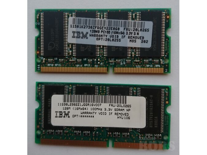 2 X 128MB, 100MHZ, PC100, 3.3V, SDRAM