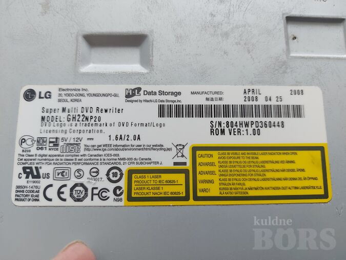 LG SUPER MULTI DVD WRITTNP20ER GH22