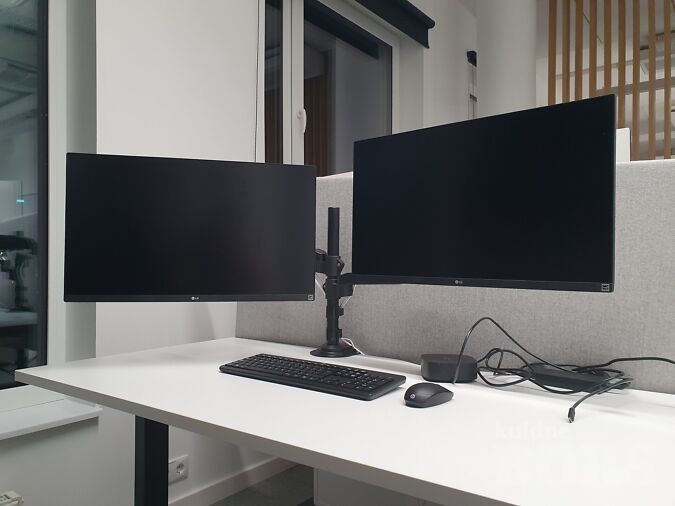 27" 4K LG 27UP600-W + HUANUO HNDS8 TOPELTMONITORI LAUAKINNITUS - HOIDIK - JALG - 50% - GARANTII
