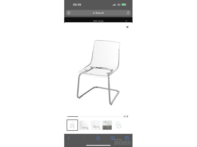 IKEA DOCKSTA VALGE ÜMAR LAUD + 4 UUT TOBIAS LÄBIPAISTVAT TOOLI