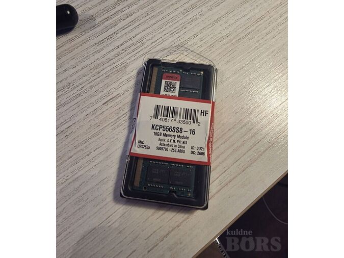 SÜLEARVUTI MÄLU KINGSTON KCP556SS8-16 SODIMM 1X16GB 5600MHZ UUS!