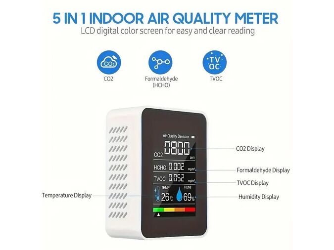 SISERUUMIDE CO2 DETEKTOR/ÕHUKVALITEEDI MONITOR, UUS!