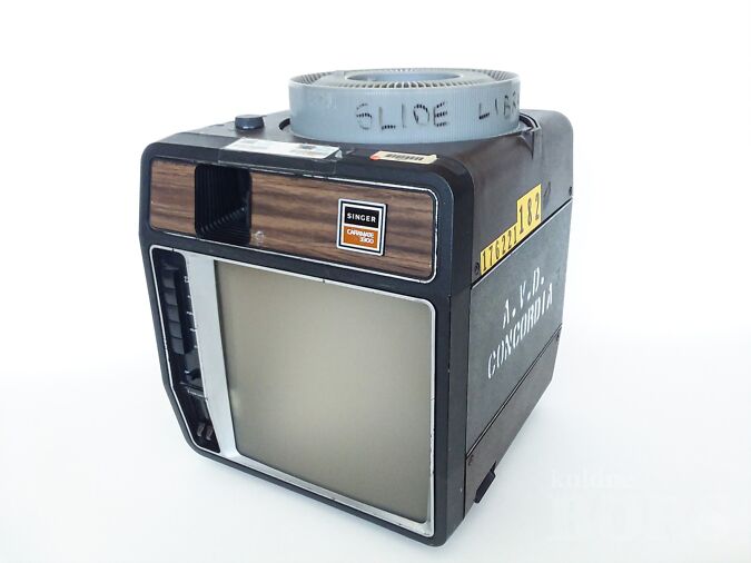 DIAPOSITIIVIDE TV 35MM SLIDE PROJECTOR SINGER CARAMATE 3300 -GARANTII