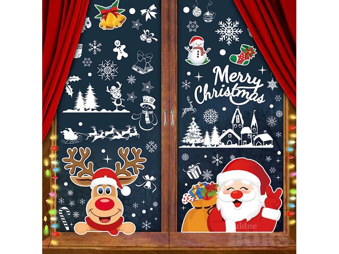 121TK JÕULUAKNAKLEEBISED! CHRISTMAS WINDOW CLINGS 121PCS!